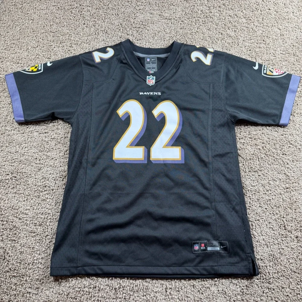 Nike Baltimore Ravens Derrick Henry 22 Kids Youth Jersey L 14/16 Black NFL New